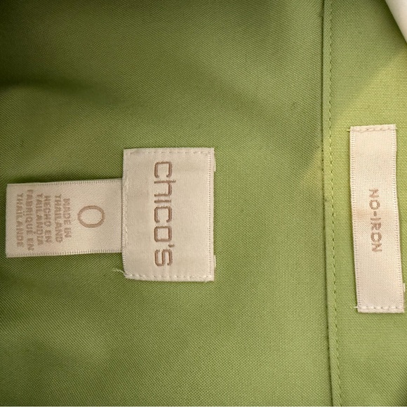 Chico's Lime Green Button-Down Shirt - Picture 6 of 6